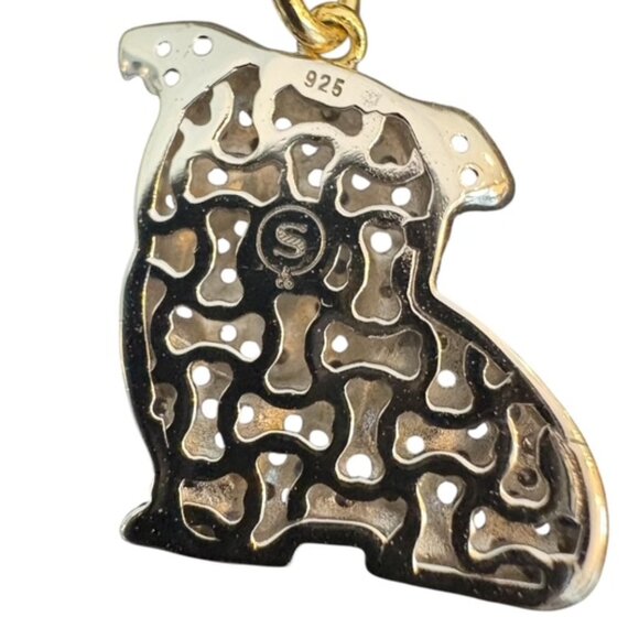 Scamper & Co English Bulldog Sterling Silver Pendant Necklace NEW & unworn - Picture 3 of 9